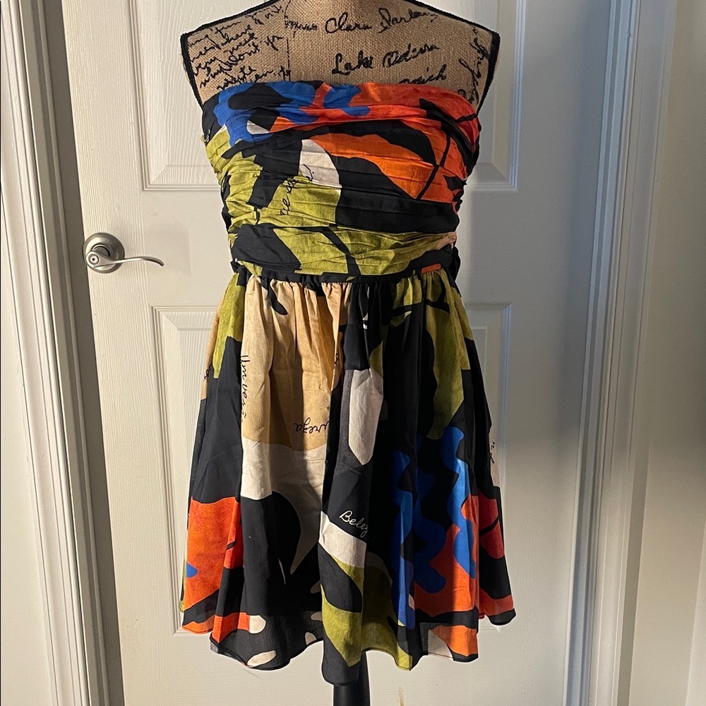 H&M Multicolor Strapless Dress